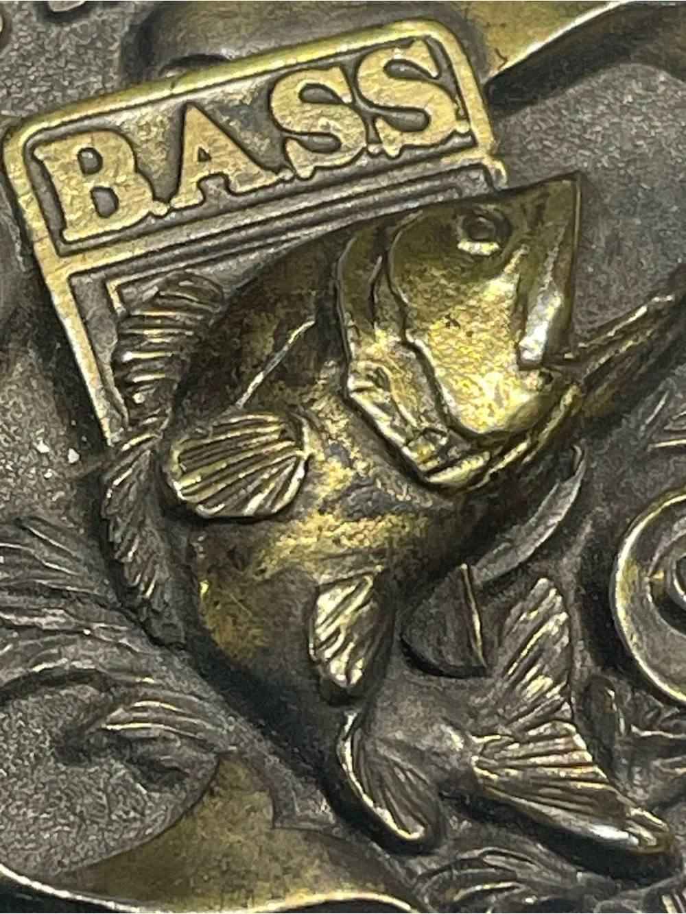 BASS Anglers Sportsman Society 20th Anniversary Brass Belt Buckle - 1987